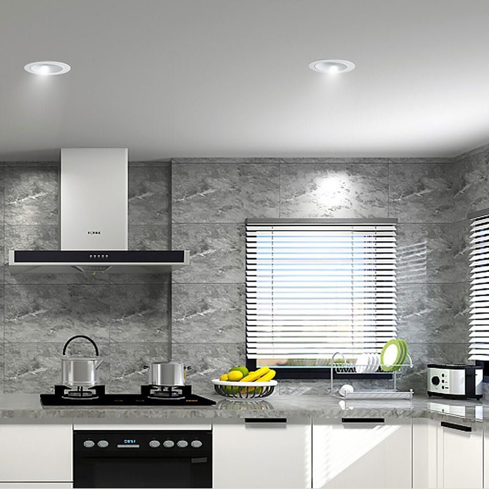 Faretto da Incasso a LED dimmerabile 12W IP44 Faretto da Doccia Impermeabile da 3,7 Pollici Corpo in Alluminio Ultra Sottile Faretto da soffitto CRI 90 per Bagno Camera d(Nero)