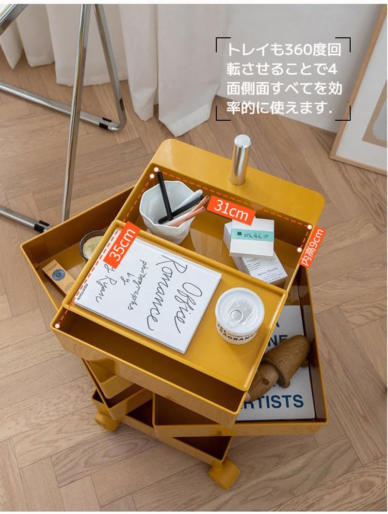 カラーラック ワゴン キャスター付き 5段 カラーラック 透明