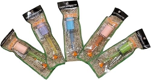 Miniatura 2 de Deezer Candy - Puntas de boca de narguile  10 puntas de cachimba de tamaño jumbo saborizadas  Paleta envuelta individualmente (10)