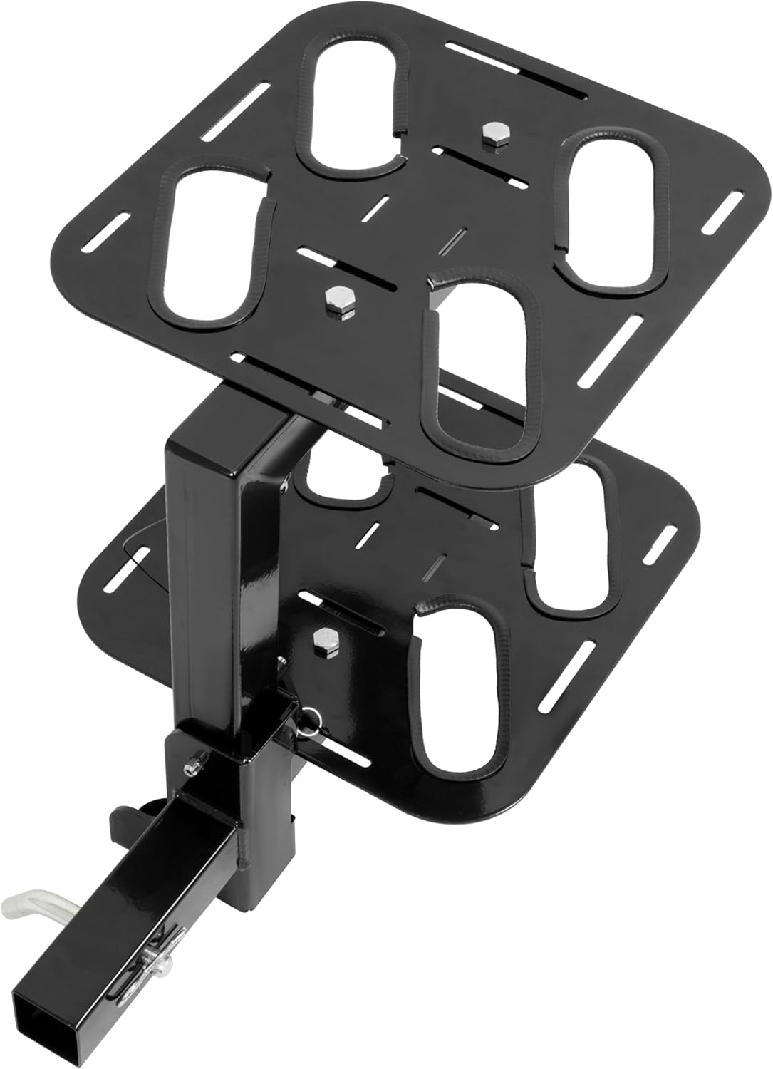 ALMULOO 2-inch Folding Adjustable Hitch Ski Rack Car Ski Rack Holds Four Pairs of Skis Powder Coated Steel