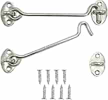 2 Ganci Finestra Acciaio Inox Nero - Serrature A Gancio Per Cancelli E Porte - Con Viti Di Montaggio - Foto 4