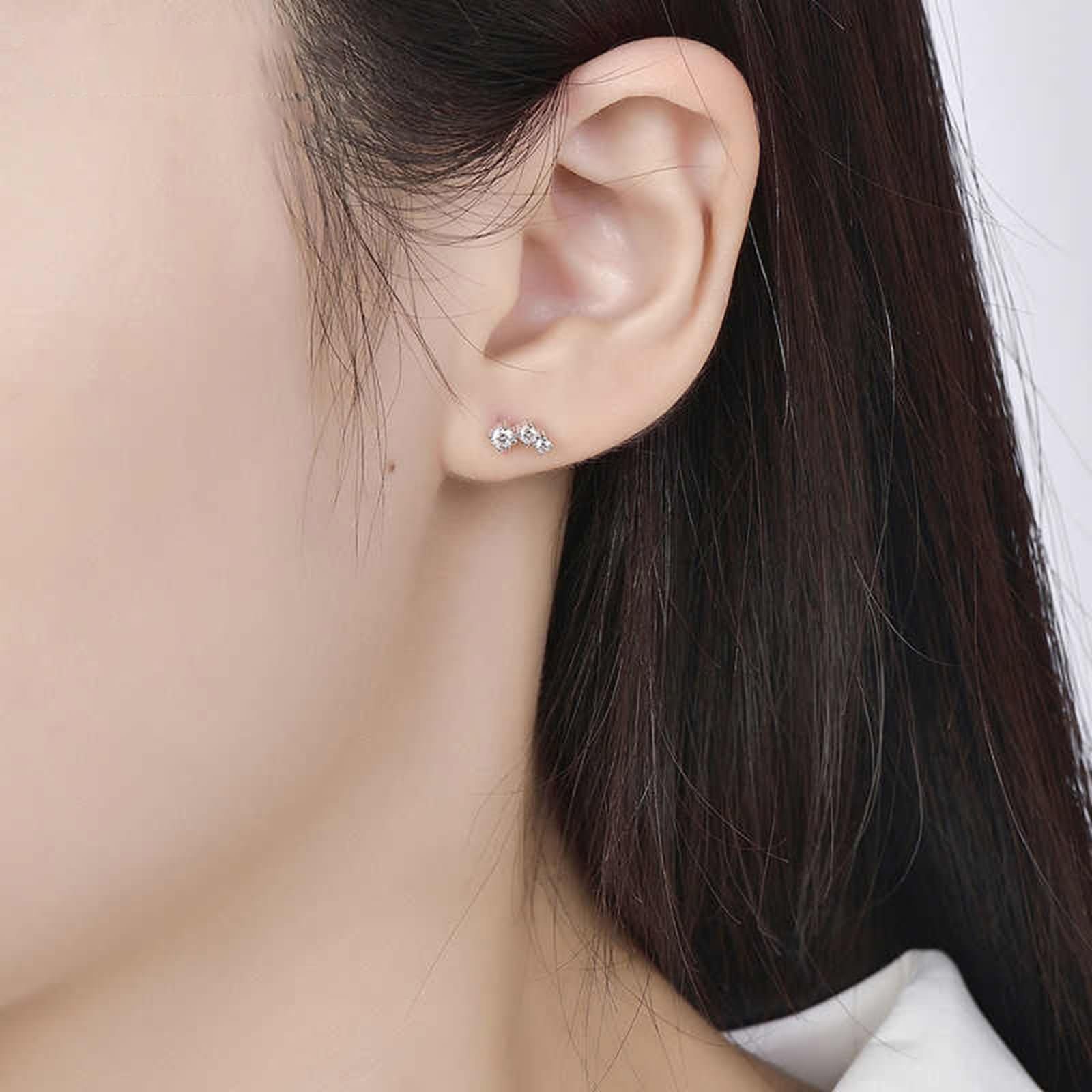 Kolczyki damskie 9K / 14K / 18K Białe Złoto 750, Perła 7,5-8 MM 0,22 ct Diament, Kolczyki wiszące damskie srebrne