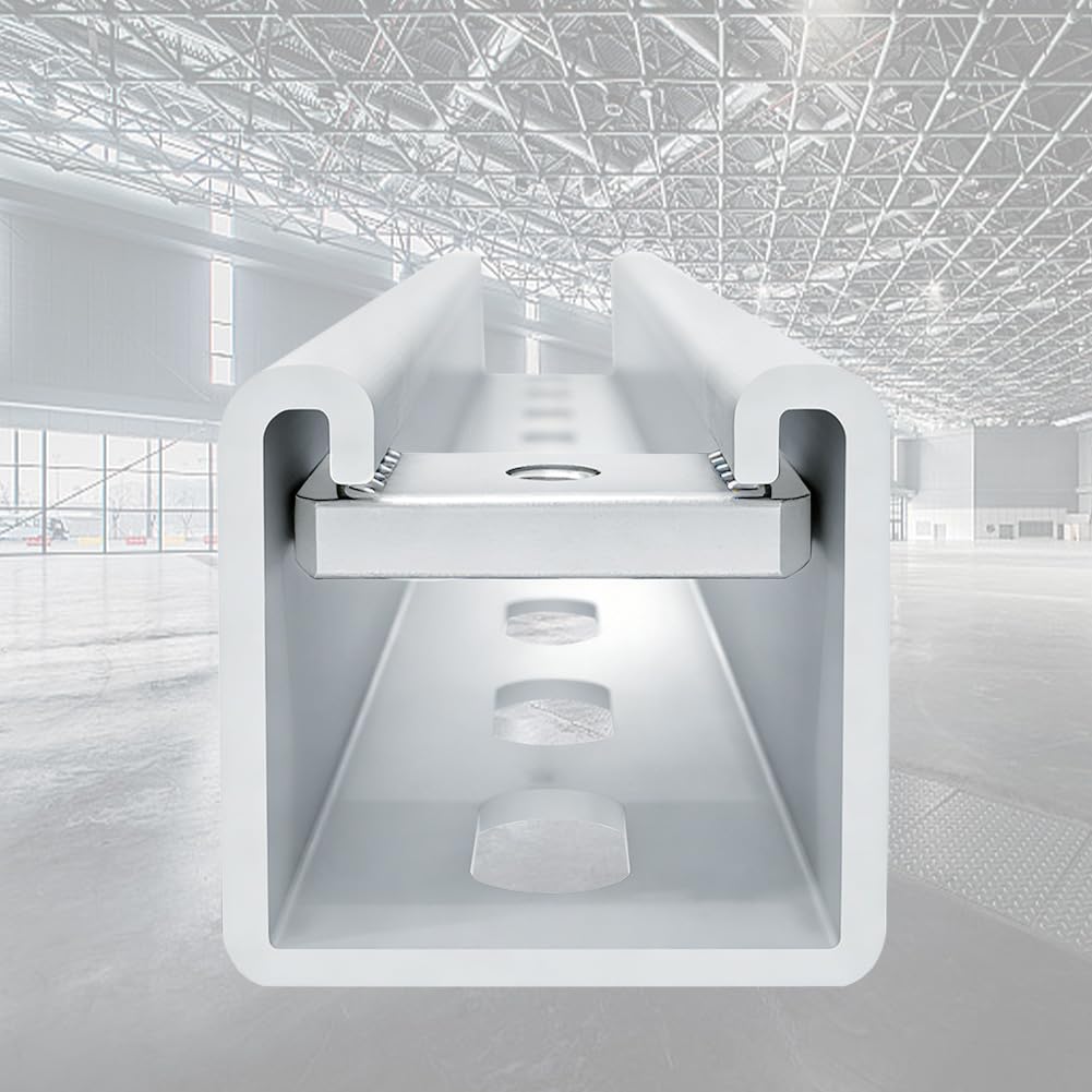 60 PCS Strut Channel Nuts Without Spring, M6 Iron Plain Channel Nut, Zinc Electroplate Finish, Heavy Duty Fastener for 1-5/8" Strut Channels