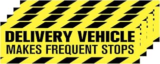 Light-Yellow Car Magnet for Delivery Vehicle Makes Stops Frequent Stops Deliver Magnet Sign 7.5x25cm(2.9x9.8inch)