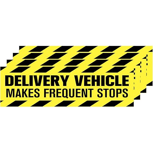 Light-Yellow Car Magnet for Delivery Vehicle Makes Stops Frequent Stops Deliver Magnet Sign 7.5x25cm(2.9x9.8inch)