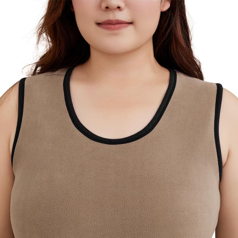 Women's Plus-Size Fleece Thermal Tank Top - Fits 40-100kg
