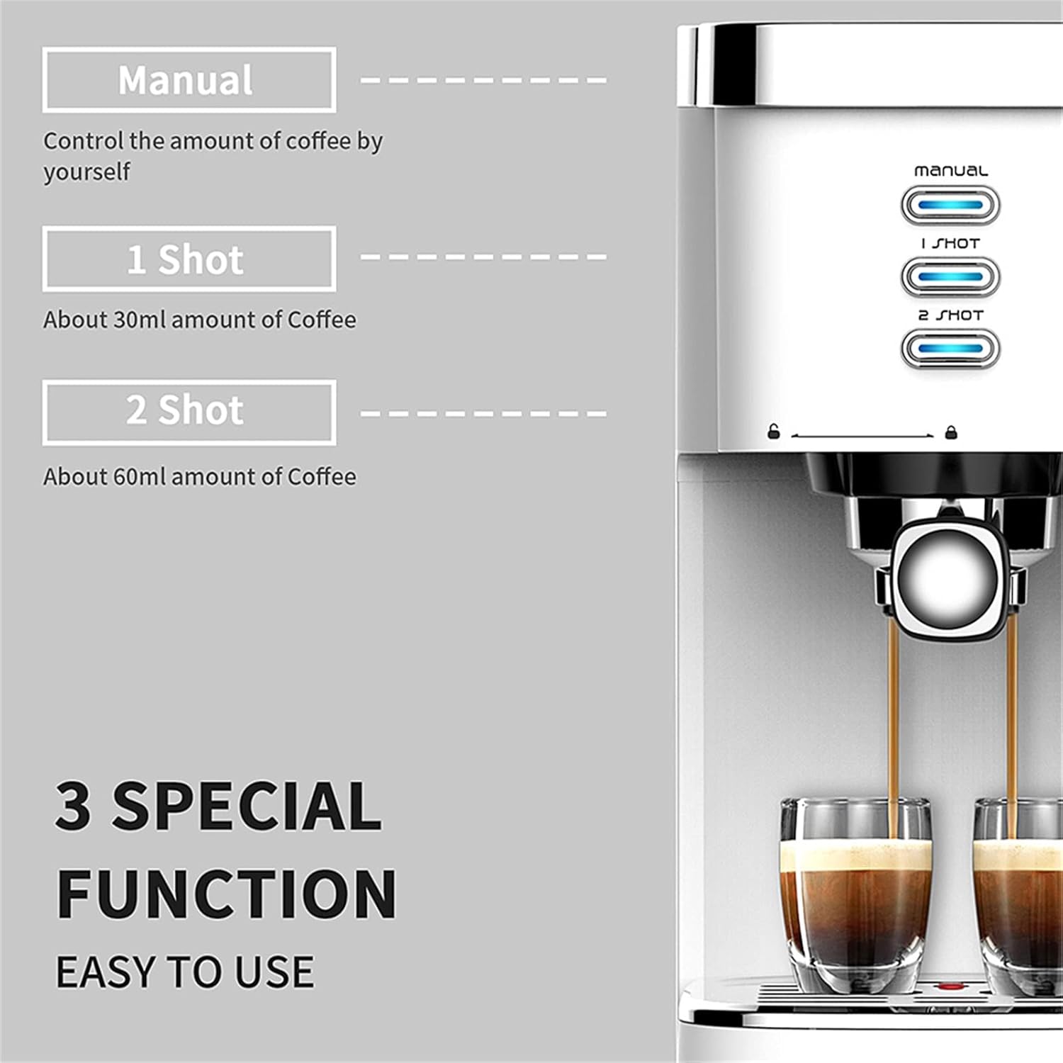コーヒーメーカー 3 In 1エスプレッソコーヒーマシン20バーカプセル
