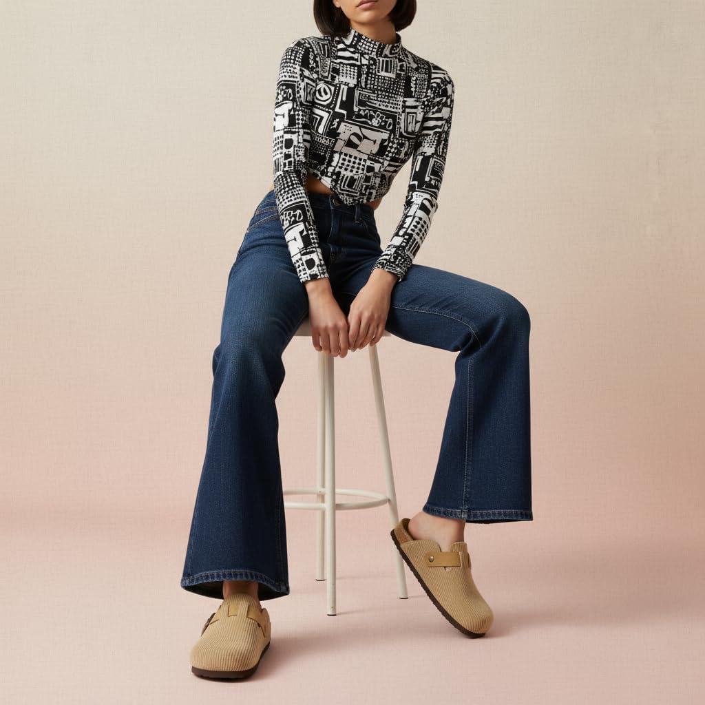 CUSHIONAIRE Hana Womens Clogs | Comfortable Vegan Suede Clogs for Women | Slip On Potato Shoes with Cork Footbed & Arch Support | Memory Foam, Wide Widths Available - Image 3