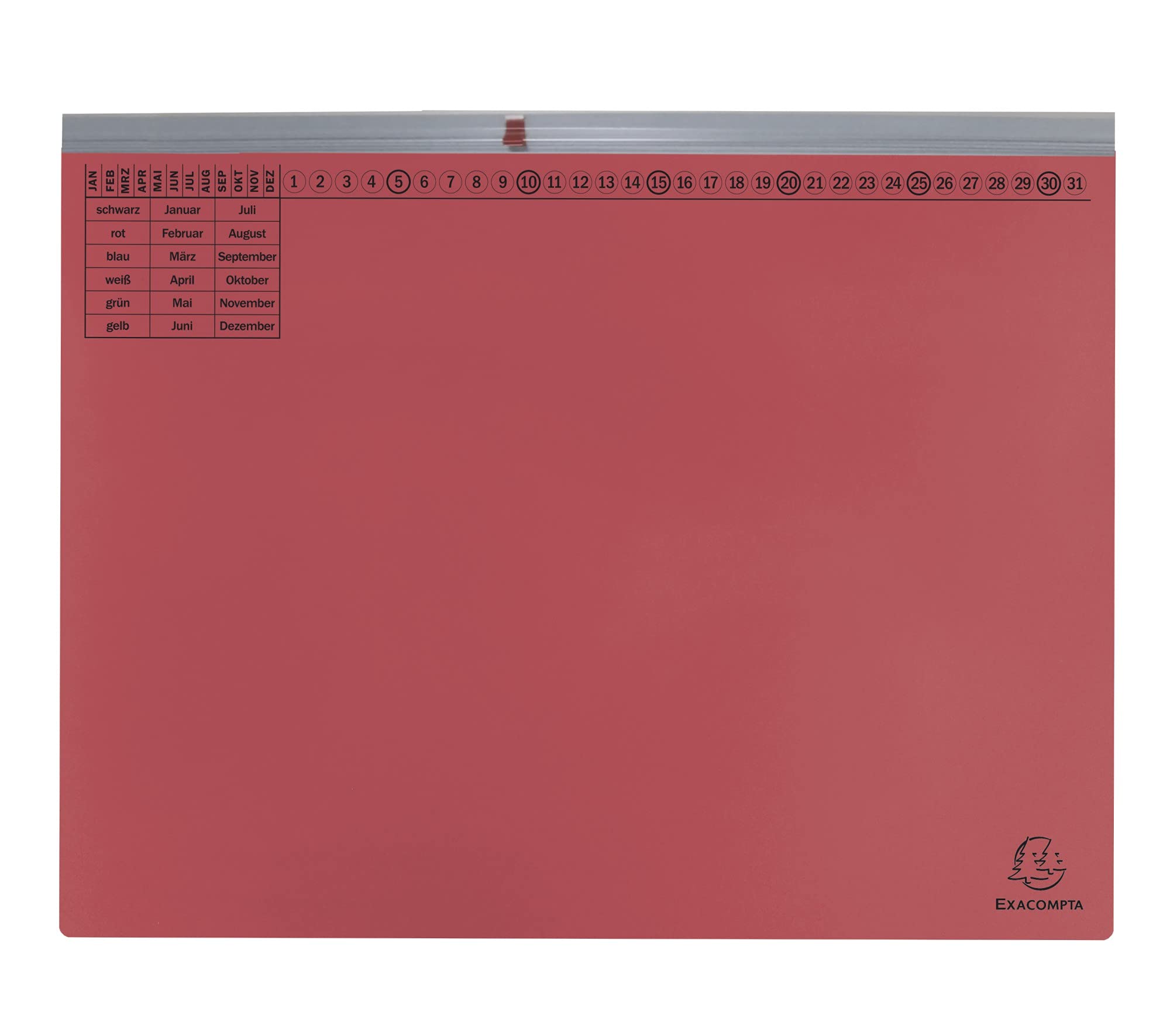 Exacompta - Ref. 370203B - scatola da 25 cartelle sospese gancio 1 strato rosso
