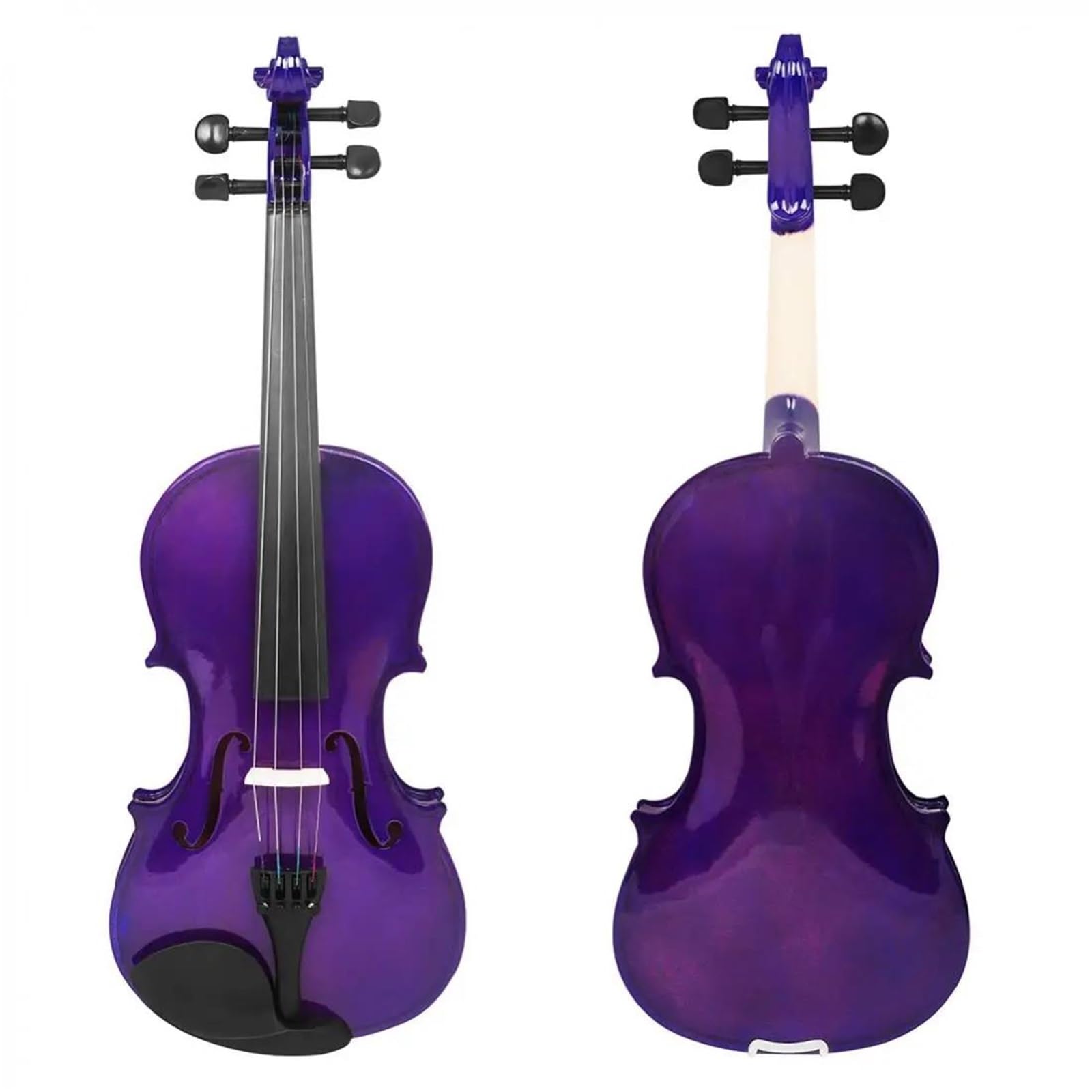 Violino Set Violino Acustico In Legno Massello A Grandezza Naturale 4/4 Per Violino Principiante Con Custodia E Arco Violino Di Colore Viola/Verde(Purple)