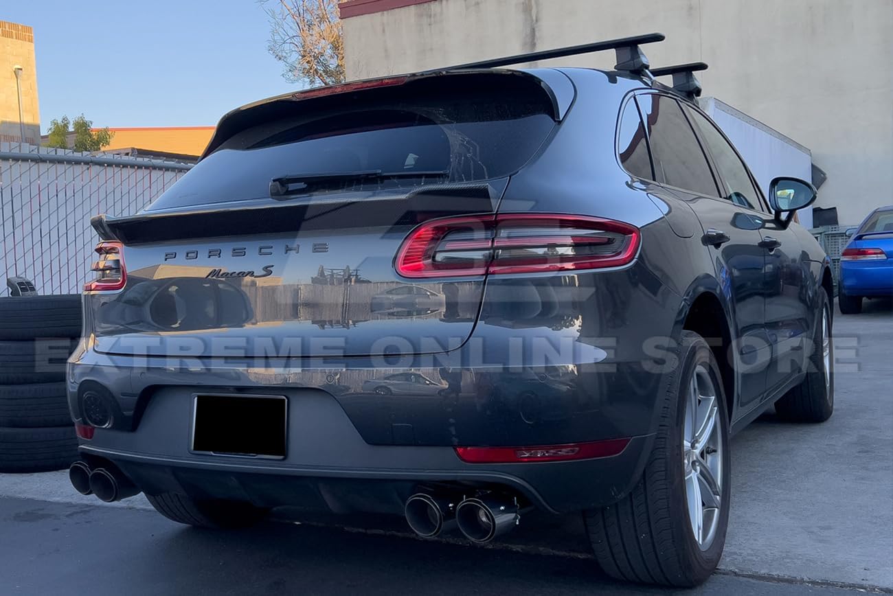 Replacement For 2015-Present Porsche Macan Base S TURBO GTS T-304 Stainless Steel Muffler Delete Axle Back 4" Double Wall Quad Tips Exhaust