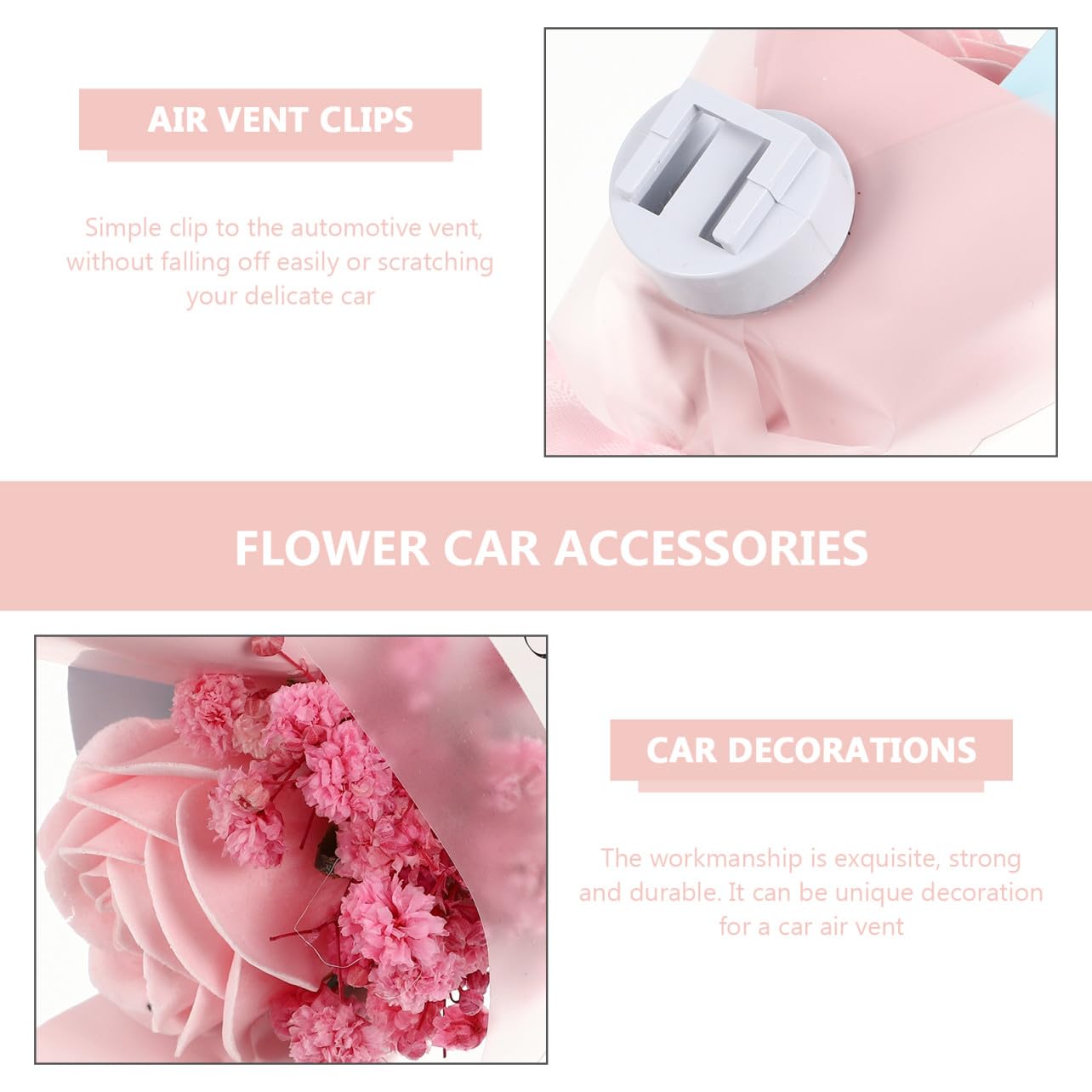 Gatuida 5pezzi Clip Diffusore Di Aromi Per Auto Con Fiore Immortale Decorazione Per Bocchette Aria Profumatore Per Auto Per Donne Per Occasioni Speciali e Regali Design Adorabile e