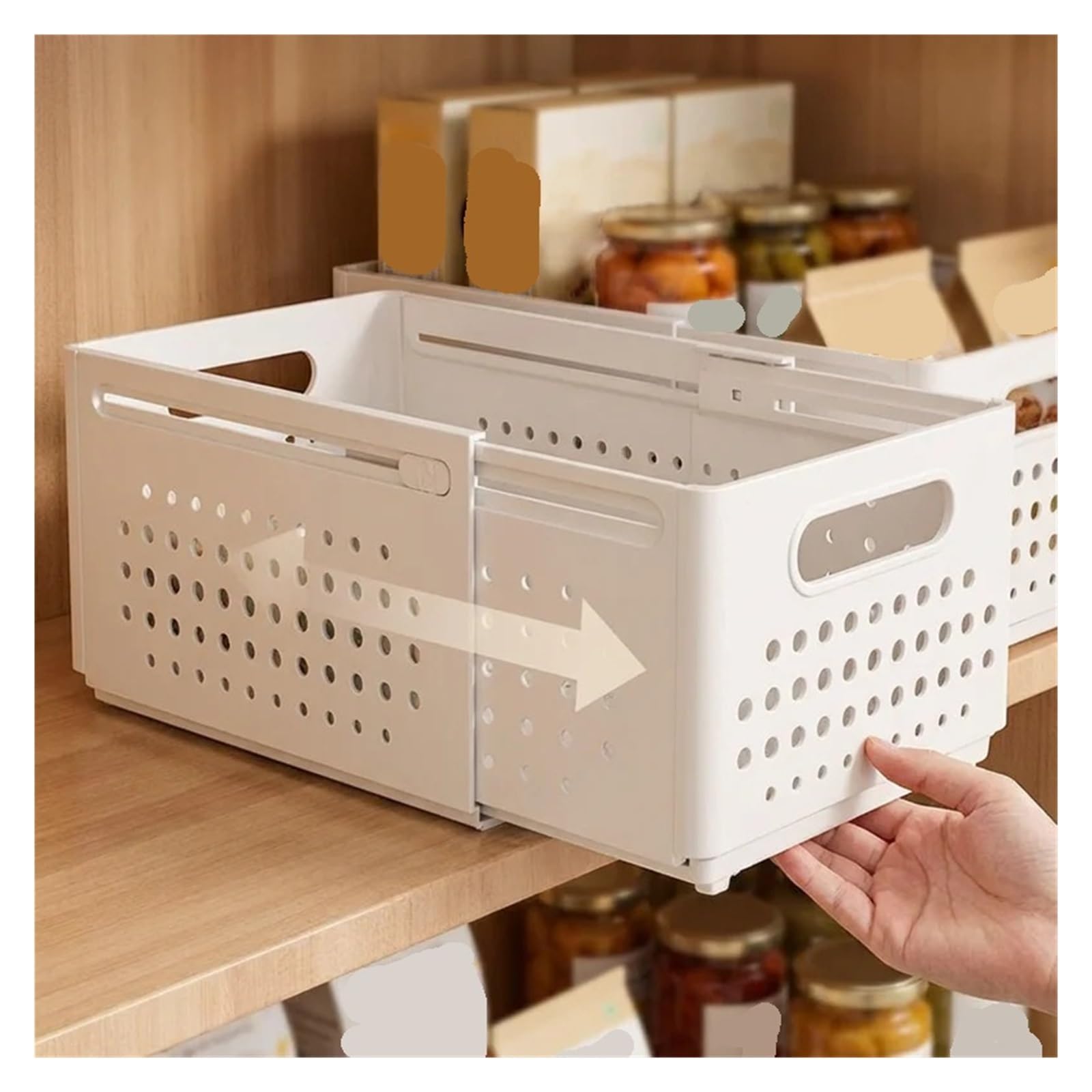 Generico Organizzatore for cassetti retrattili Lunghezza regolabile Armadietto da cucina impilabile Ordinamento for