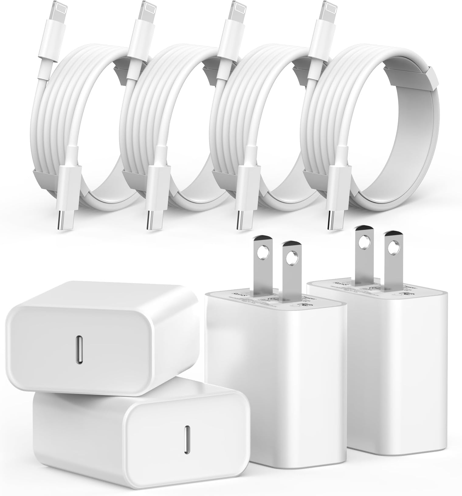 wamaxlink iPhone Charger Fast Charging, 4 Pack PD 20W USB C Wall Charger Block with