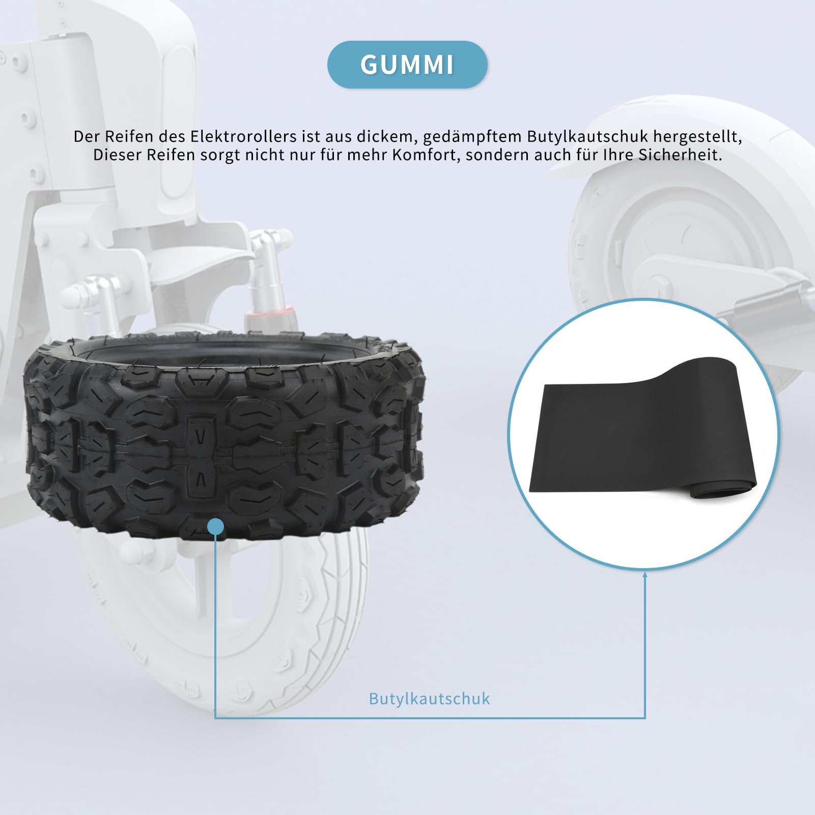 Pneu De Scooter Électrique 100/65-6.5 Anti-Dérapant En Caoutchouc - Remplacement Robuste Et Confortable Pour Trottinette, Idéal Pluie Et Neige