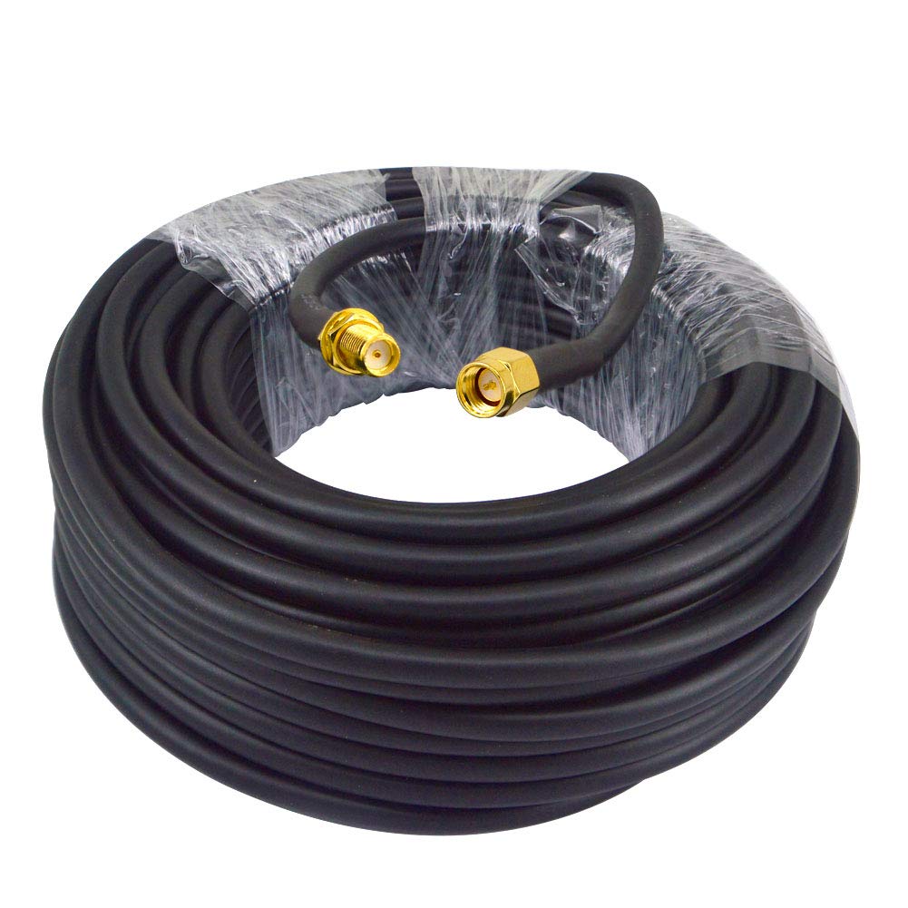 Câble SMA mâle à femelle Cabl Coaxial 50 ohm Faible Perte pour 3G 4G LTE Antenne d'équipement SDR Radio-amateur ADS-B GPS 15M /49ft
