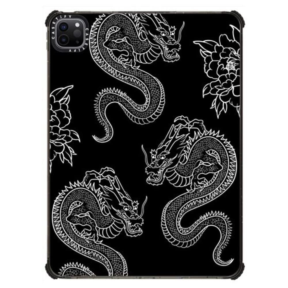 CASETiFY Impact Case for iPad Pro 11" (3rd/4th Gen) - Dragons - Clear Black