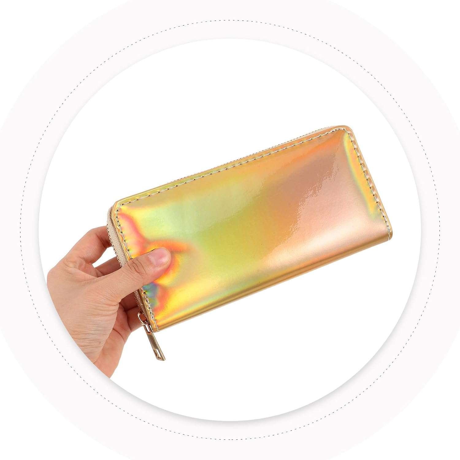 Women Holographic Zip Clutch Wallet for Dinner and Concerts image 5