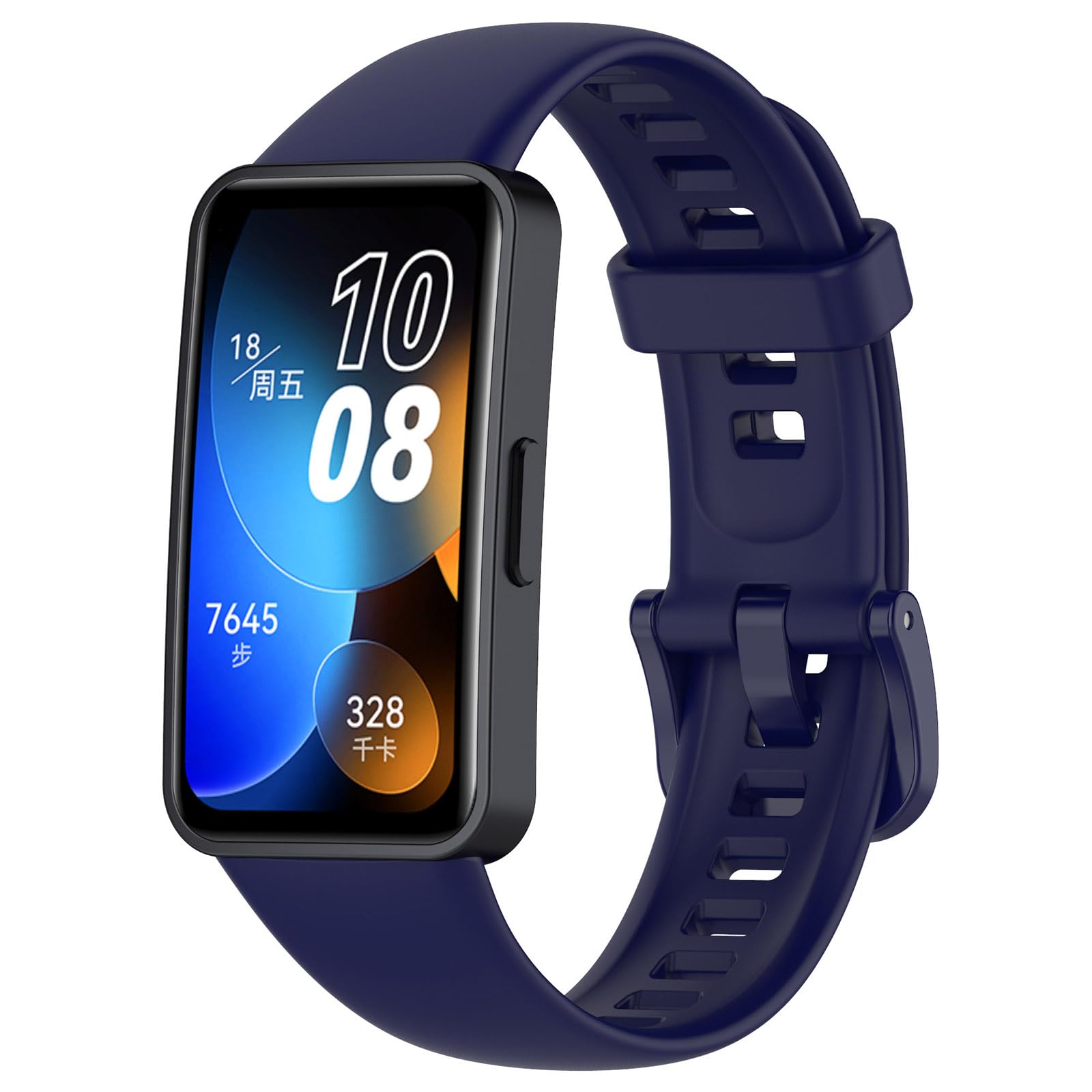 SUGARJAR Silicone Strap For Huawei Band 8/9/10,Soft Sports Replacement Straps for Women and Men, Original Blue, 5.5"-8.5" (140MM-215MM)