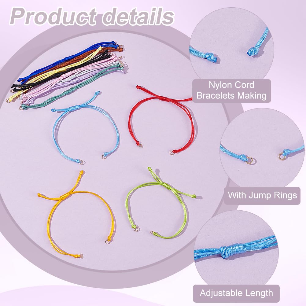 36 Bracelets En Nylon Tressé Réglables - Parfaits Pour Créer Tes Bijoux !