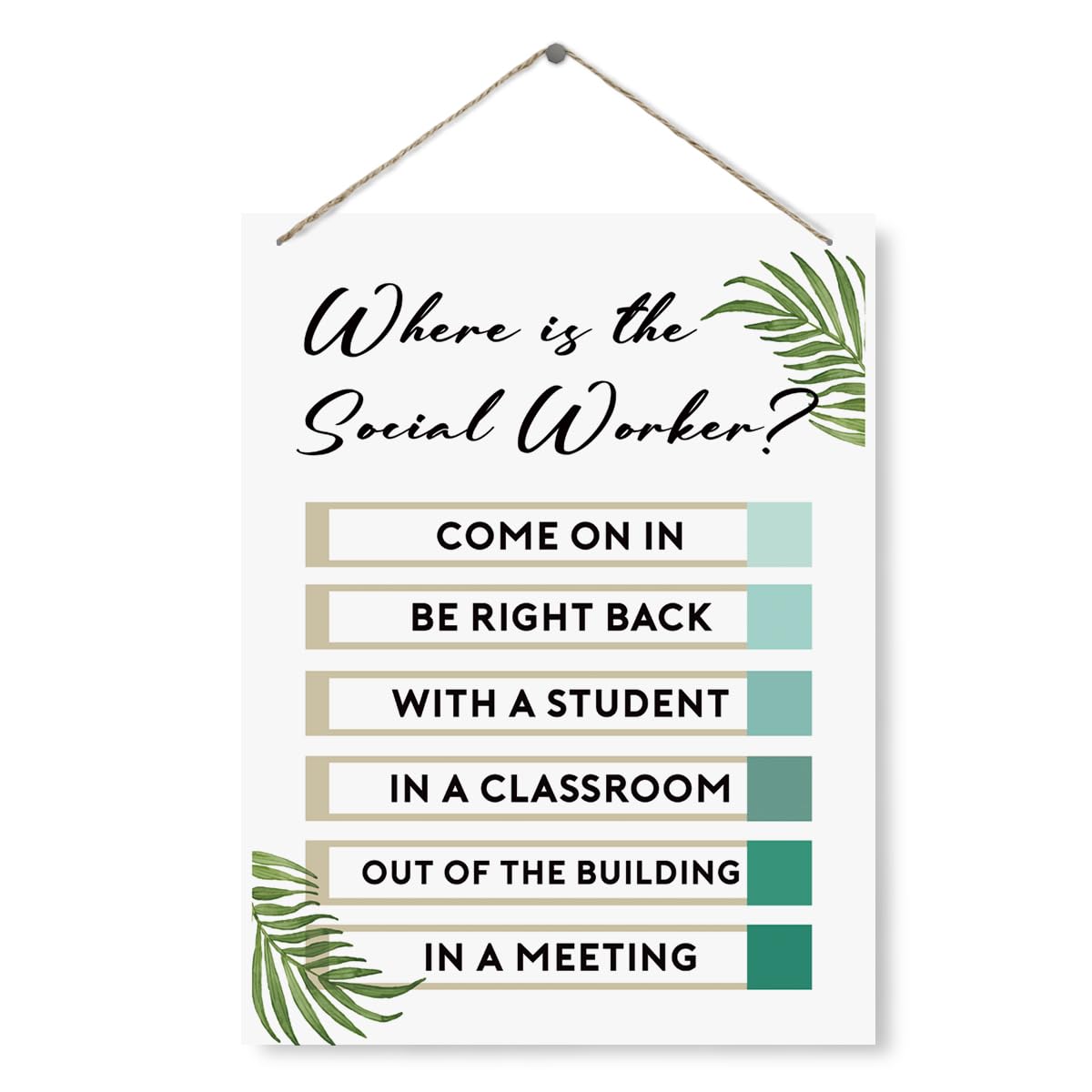 School Social Worker Office Decor, Decorative Wood Plaque for Hanging, Rustic Door Hanger, Farmhouse Counselor Office Decor, Therapy Office Door Sign,