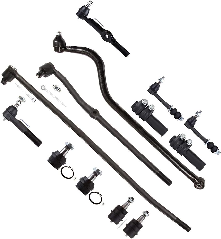 13pc Set Front Suspension Kit Ball Joint Sway bars Tie Rod End Adjusting Sleeve Track Bar Replacement for Dodge for Ram 1500 for Ram 2500