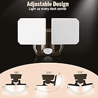 Vista 6 de Luz de Seguridad con Sensor de Movimiento Alimentada por Batería, 5000K 1000LM de Alta Brillo, Vida de Batería de 6 Meses, Sin Instalación