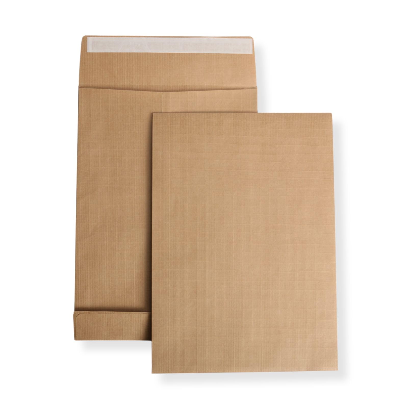 200 St. B4 Faltenversandtaschen Fadenverstärkt braun Stehboden und 40 mm Falte 130 gr. Kuvert 250x353x40 mm Haftklebend Briefumschläge HK Briefhüllen