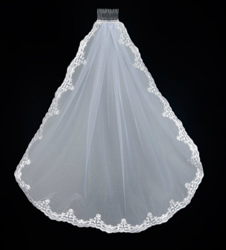 Lace Edge Mantilla First Communion Veil 36