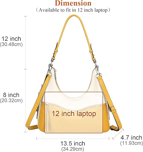 Vista 5 de Over Earth Genuine Leather Hobo Bags for Women Medium Soft Purses Casual Shoulder Bag and Handbags