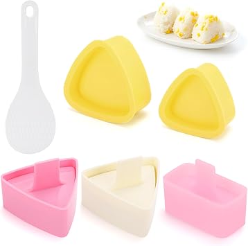 Onigiri Mold- 5 Pack Musubi Press Mold Triangle Rice Ball Maker for Kid Adult Lunch Bento Large/Medium/Small