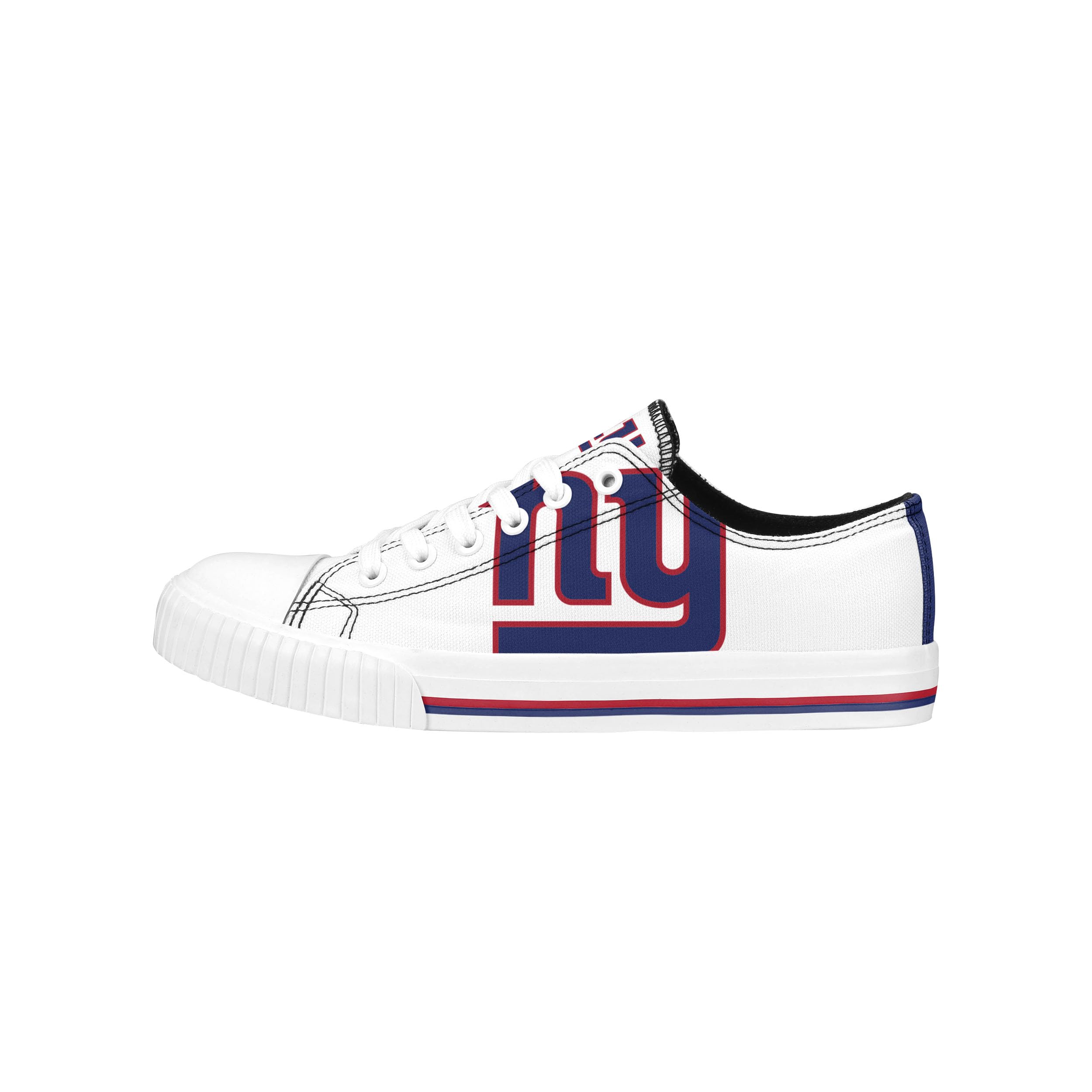 FOCO New York Giants NFL Womens Big Logo Low Top White Canvas Shoes - 10/XXL