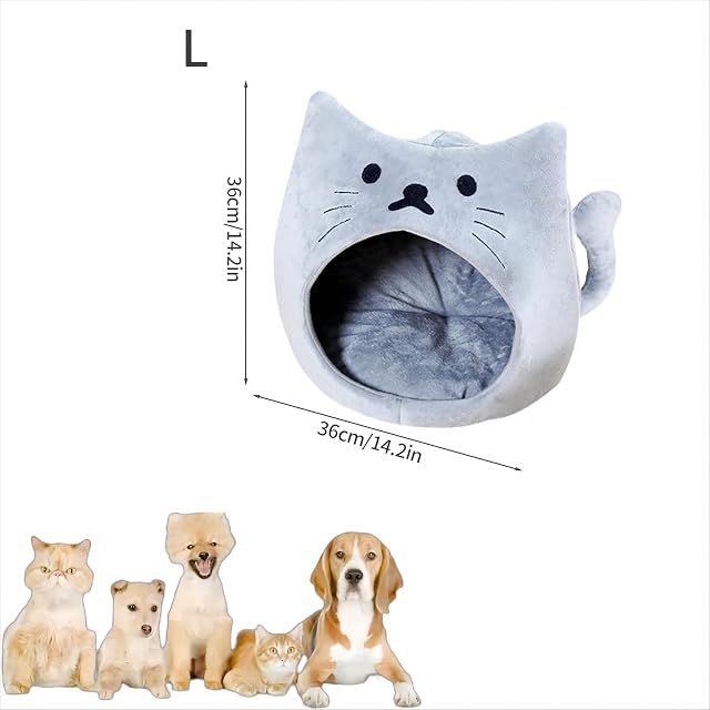 Foto 7 de 7 de Wuudi Cama para Gatos Tipo Cueva Con Cojín Interior Lavable Extraíble