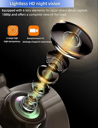 Miniatura 2 de Cámara de tablero de 3 canales frontal y trasera en el interior, cámara de tablero de instrumentos de gran angular de 1080P Full HD de 170 grados,