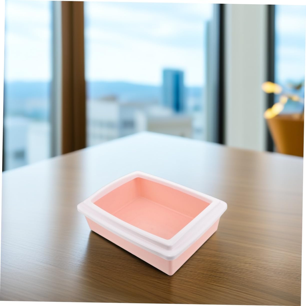 Cat Litter Box Portable Low Entry Toilet for Kittens Material Splash Guard Design for Homes and Easy Maintenance