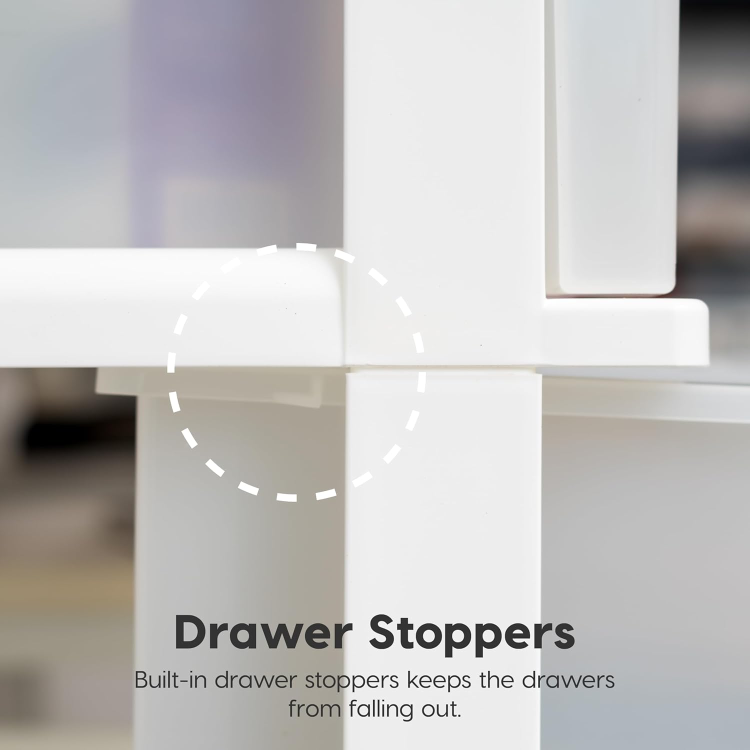 IRIS USA Plastic Drawer Storage Organizer Rolling Cart, with Wheels Casters, 3-Drawers, for Art Craft Supplies Bathroom Dorm Bedroom Laundry Room, Wide, White - Image 5