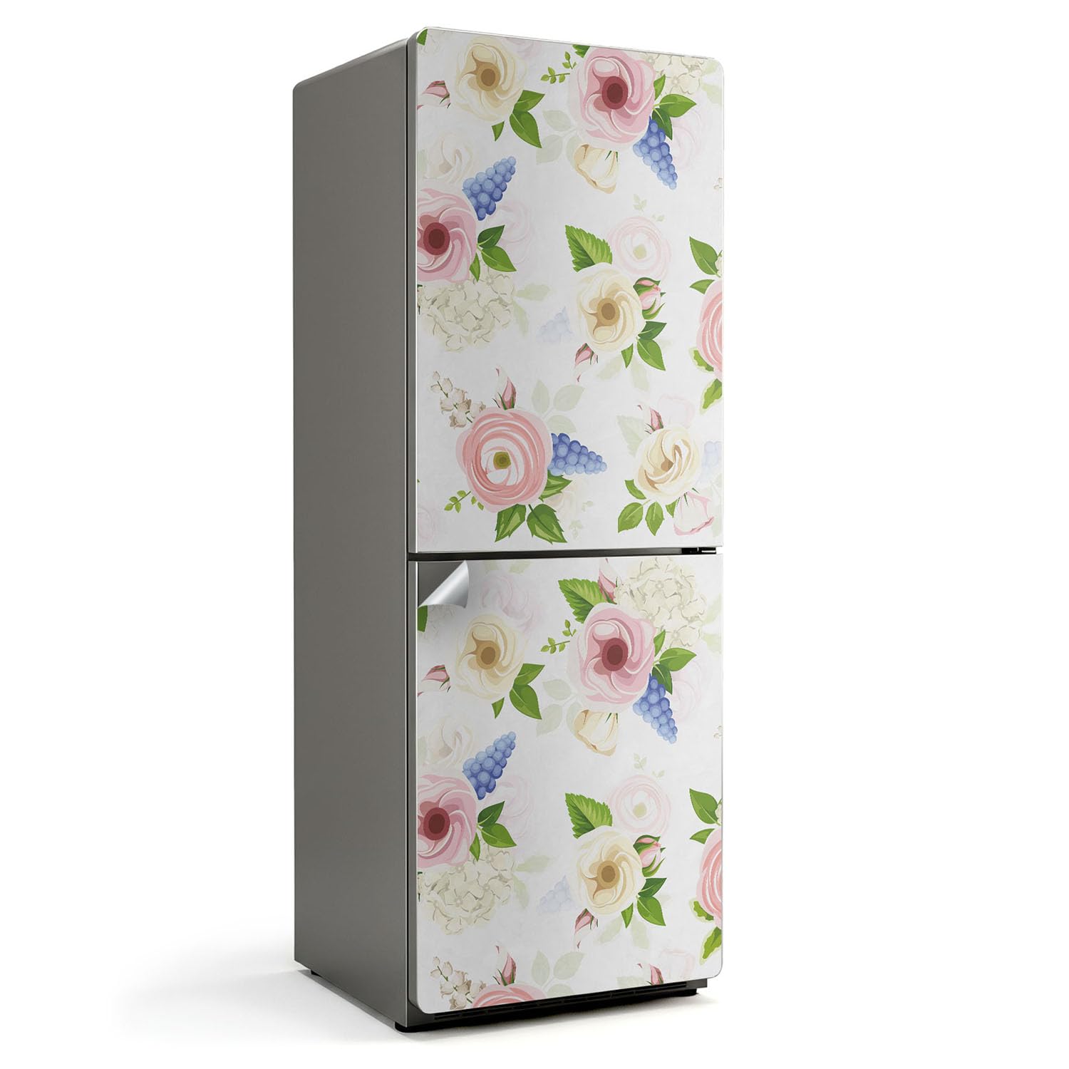 Autocollant pour réfrigérateur 70x190 cm couvrant décoration cuisine motif floral