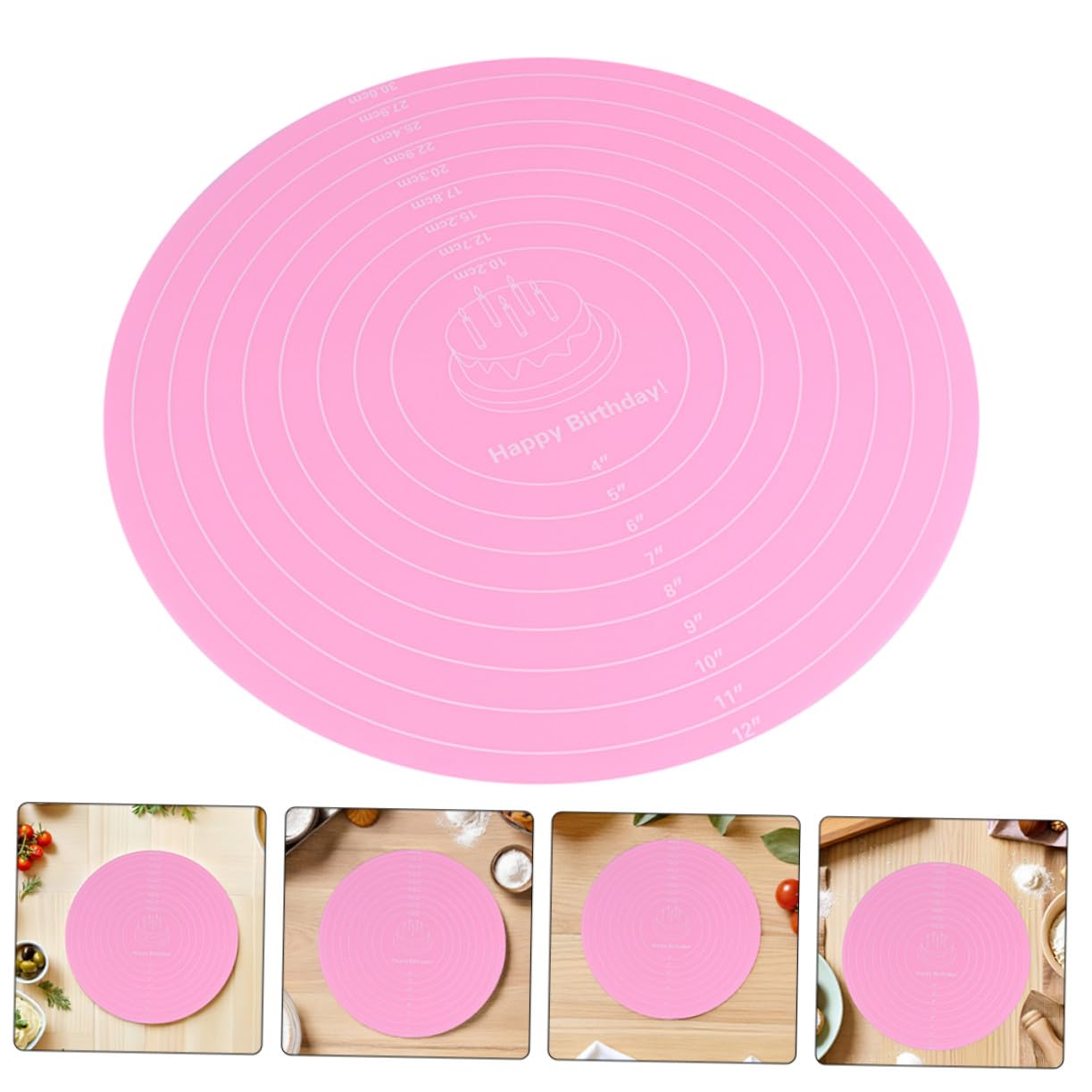PRETYZOOM 20 Backmatte Küchenunterlage aus Silikon Teigrollmatte Kuchen Backvorgänge Maße Fondantmatte Antihaft-Rollmatte Küchen Silikon -Tischemat Silikontischmatten Kieselgel Rosa