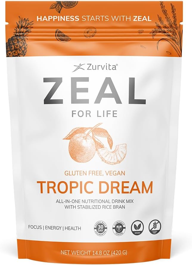 Zeal for Life 30-Day Wellness Bag - Tropic Dream Flavor, Daily Nutritional Supplement for Vitality, Immunity, & Overall Wellness - 420 Grams