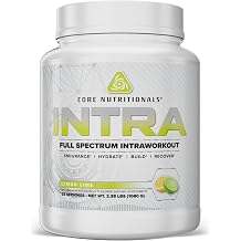 Core Nutritionals Intra Full Spectrum Intra Workout | Full Serving EAAs | Cyclic Dextrin & Dextrose | Endurance, Hydration, Recovery | 25 Servings Lemon Lime