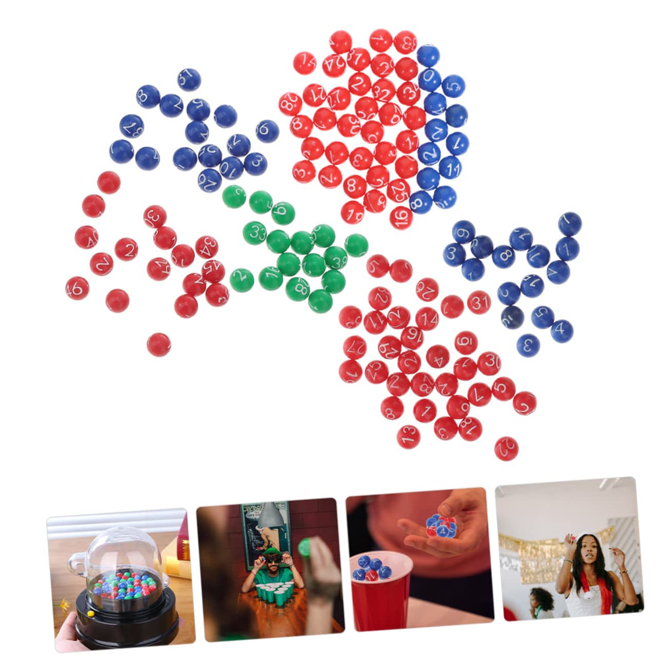 Toyvian 9paquetes Bolas De Lotería De Plástico para Actividades y Eventos De Números Claros Accesorios para Rifa y Bingo Colores