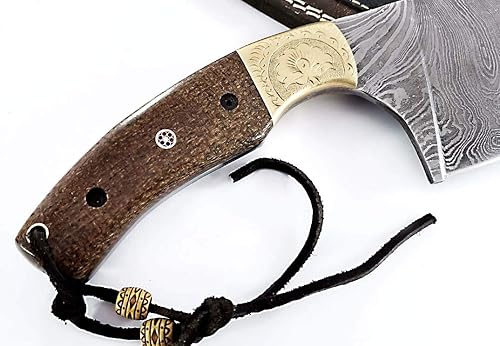 Miniatura 8 de Cuchillo de cocina de chef con hoja de acero de Damasco para verduras y carnes. SM21