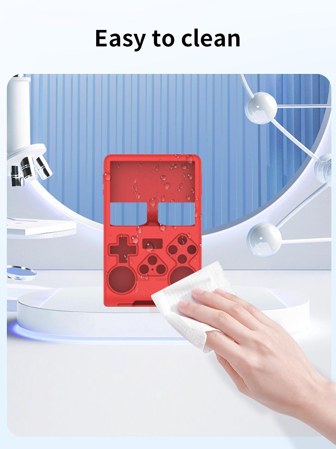 Case for R40S Pro Handheld Mini Retro Gaming Console,BOVUGAC Silicone Soft Protective Shockproof Cover for R40S Pro Flip Portable Handheld Game Console with Lanyard-Red image 5
