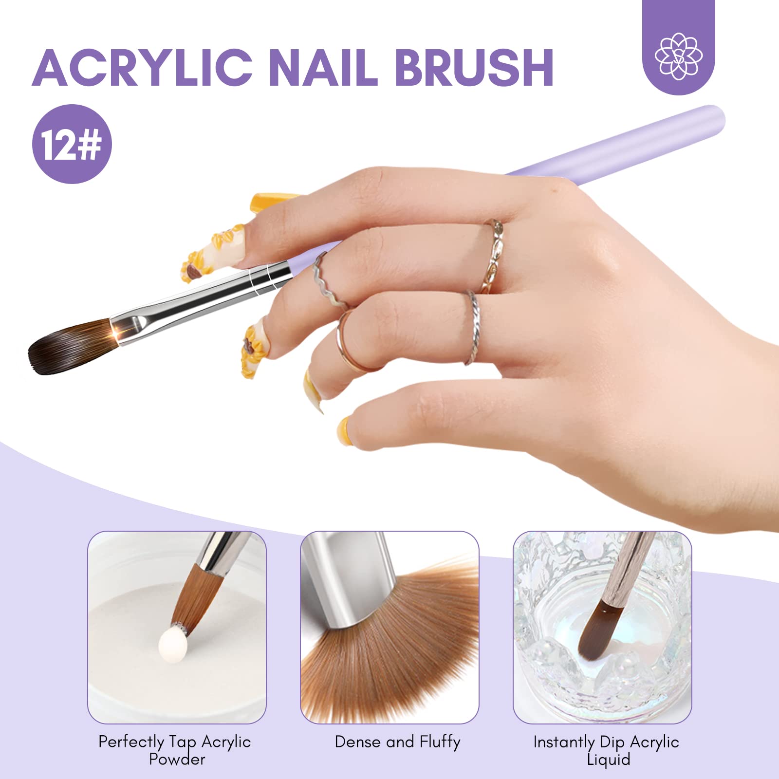 Saviland Acrylique liquide pour ongles Set: 240ml Acrylique liquide Nail Pinceau Nail Cleaner Pads pour Acrylique poudre Nails Set d'ongles en acrylique Gel pour ongles Nail art Manucure