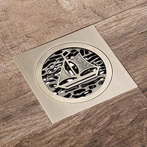 Drain de douche carré bronze crépine évacuation salle de bain - 2