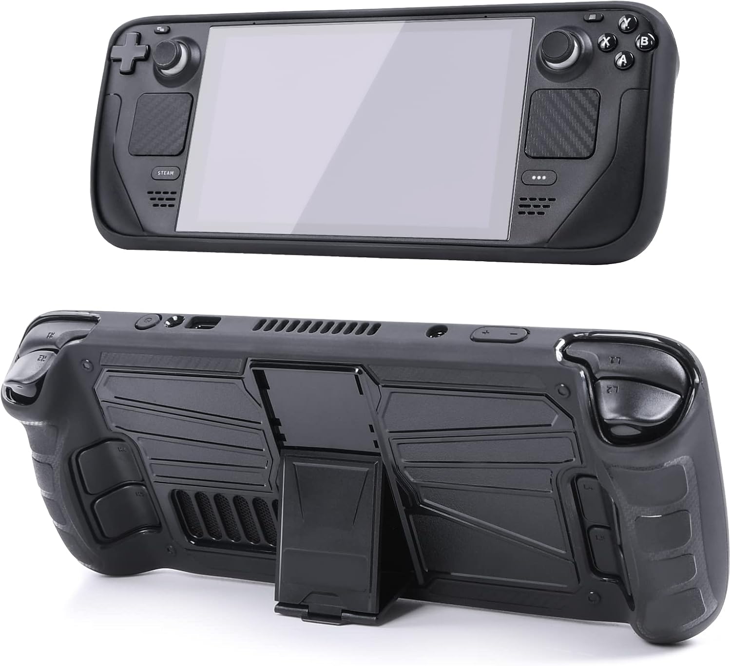 Kickstand Case for Steam Deck, TechKen Grip Case Cover Protector Compatible with Valve Steam Deck Console, Non-Slip and Anti-Scratch Design