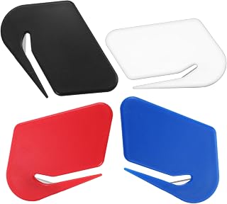 Sibba Letter Opener Envelope Slitter 4 Pcs Plastic Letter Openers Blade Envelope Opener Mail Cutter Cutting Measuring Devices for Women Men Home Office Package Paper