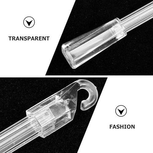 Miniatura 9 de Lurrose Varita ciega vertical de plástico transparente con gancho y agarre, abridor de persianas, barra inclinable, piezas de repuesto para oficina