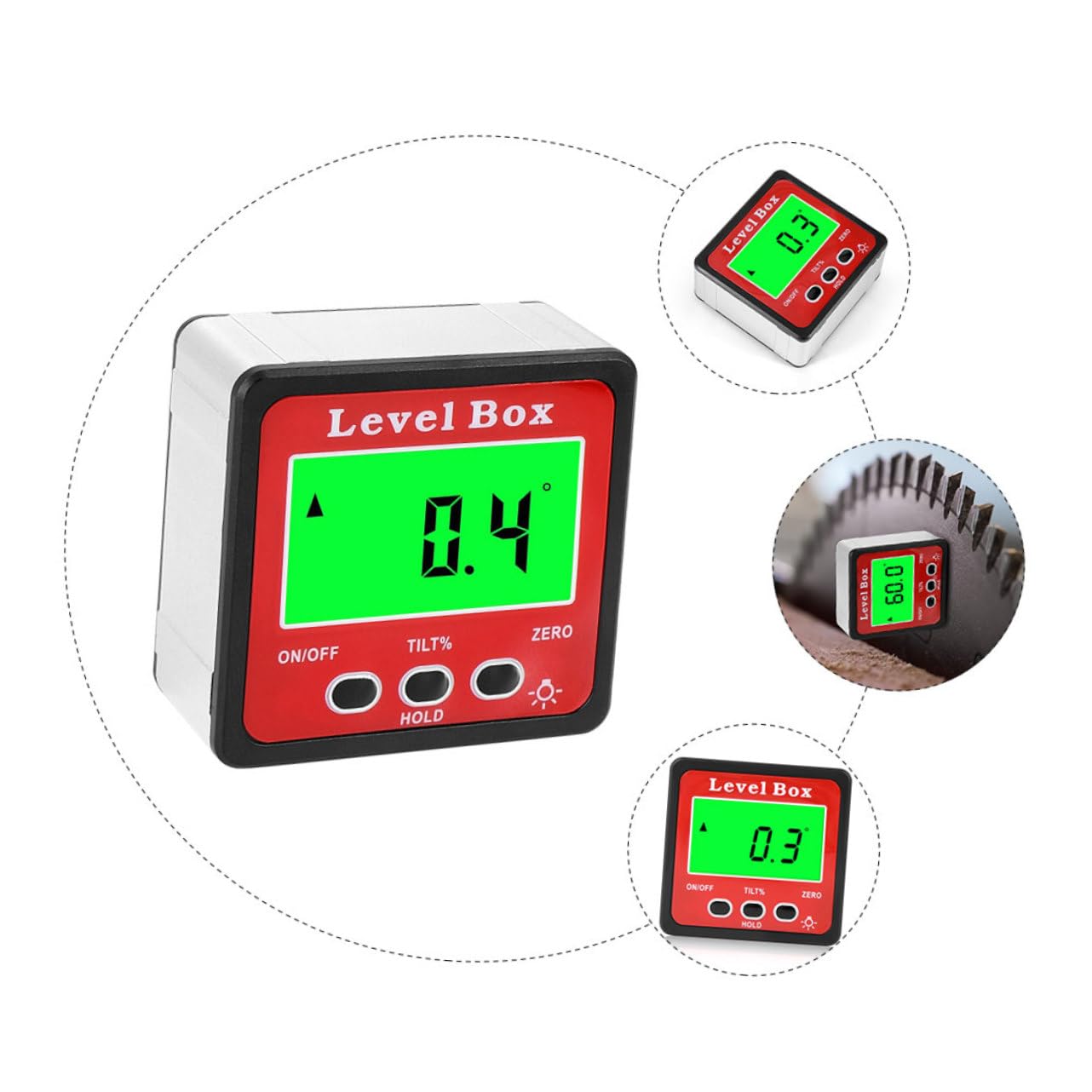 Hemobllo 2pezzi Digital Angle Gauge Elettronico Display Lcd Retroilluminato Misuratore Per Falegnameria Riparazioni Auto e Decorazioni Domestiche Strumento Precisione Batteria