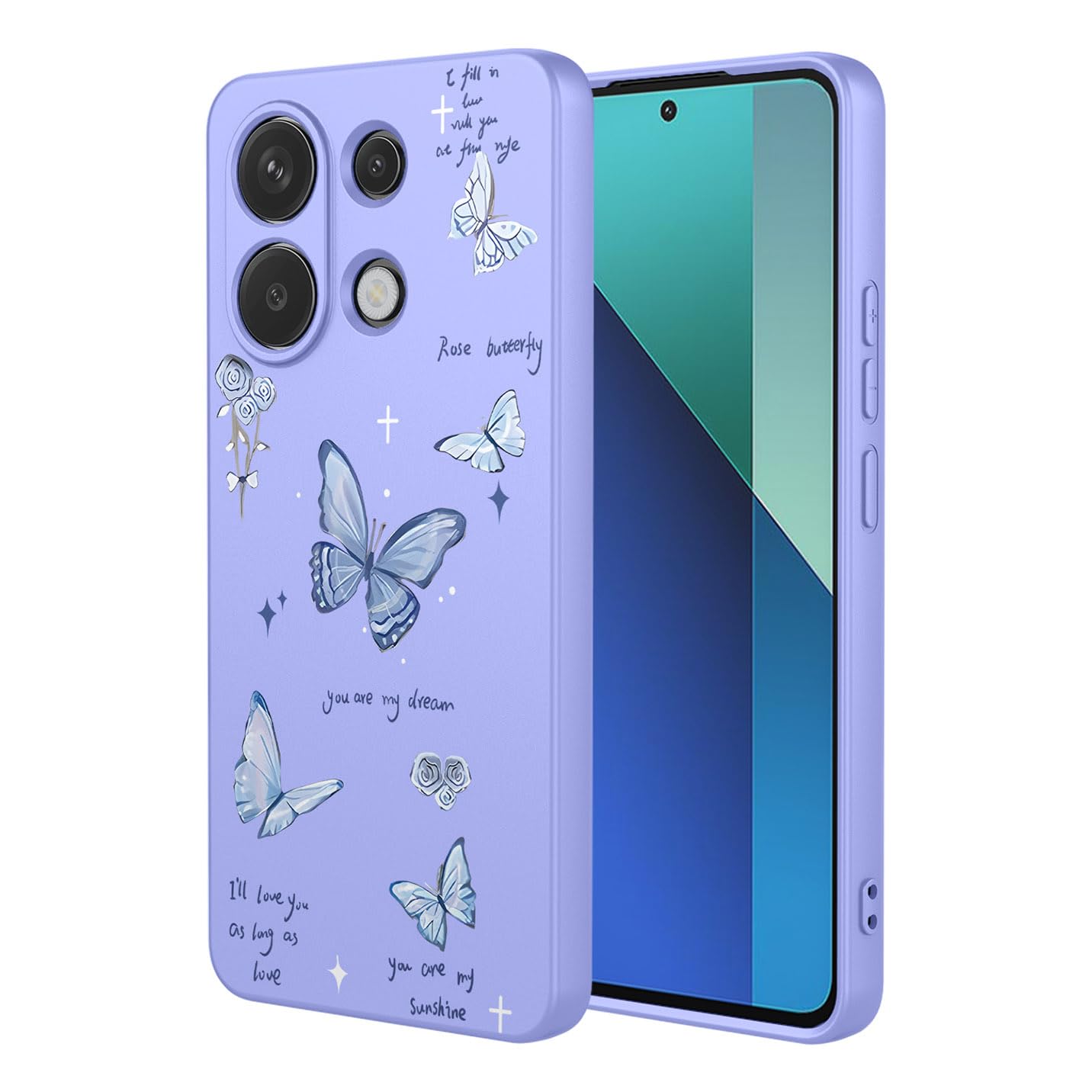 BORYA Silikon Hülle für Xiaomi Redmi Note 13 4G, Ultra Dünn Stoßfest Handyhülle, Seidig Weiches TPU Schutzhülle, Einfach Elegant Farbe Muster Cover, Mikrofaserfutter Case, P8